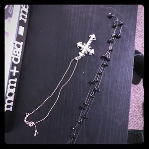 Rhinestone cross necklace and a Maurice’s